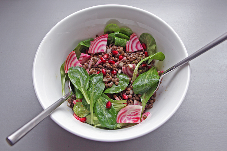 Salade De Lentilles Betterave Mache Et Grenade