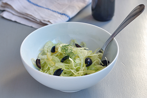 salade fenouil citron confit au sel lacto fermenté olives