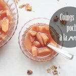 coings pochés à la rose